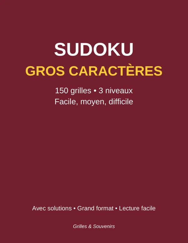 Couverture de Sudoku Gros Caractères