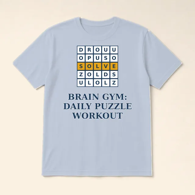 Brain Gym: Daily Puzzle Workout design shown on a t-shirt