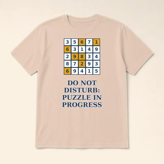 Do Not Disturb: Puzzle in Progress design shown on a t-shirt